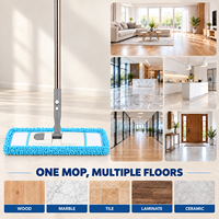 Serpillère plate télescopique en microfibre chenille personnalisée OEM, lavable, pour le nettoyage des sols domestiques et l'entretien des parquettes et carrelages