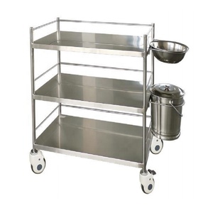 Multi Purpose 3 Tier Stainless Steel <strong>Dressing</strong> <strong>Trolley</strong> With Wheels For Hospital Clinic Home Office Use - Product Image 1