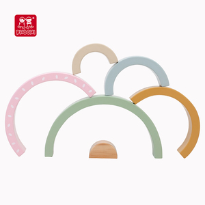 PHOOHI bébé en bois arc-en-ciel empilable bloc jouet éducation des enfants arc-en-ciel bloc jouet ensemble - Product Image 4