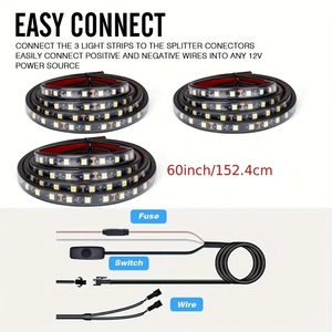 Striscia LED Bianca <span class=keywords><strong>2</strong></span> in 1 per Cassone Camion 150cm con Interruttore On/Off DRL per Pickup, SUV, Camper, Furgone, Barca, Lampada Decorativa 12V - Product Image 2