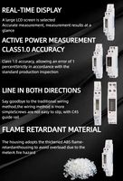 Meteran Listrik Pintar Satu Fasa 1P LCD Digital Display Wattmeter Pengukur Konsumsi Daya Energi kWh 220V DIN Rail