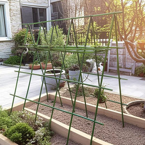 Livraison gratuite piquets d'acier revêtus de PVC facile à utiliser bâtons de confinement de support de bambou de jardin avec matériel de fil - Product Image 4