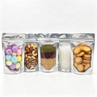 Sacs refermables en PE/PET de qualité alimentaire avec fenêtre, noir mat, réutilisables, pour aliments, bonbons, bijoux et petits objets