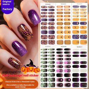 Adesivi per Unghie in Gel Semi-Polimerizzato 3D Halloween Zhengxiang, Ragnatela Luminosa che Emette Luce, Gel Indurente con Lampada UV - Product Image 1