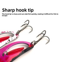 Leurre artificiel dur en métal, spinnerbait à double lame scintillante, hameçon triple en forme de saule rouge pour achigan