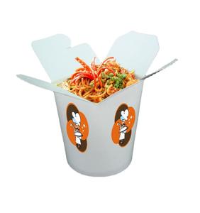 Barril de fideos desechable personalizado, caja de embalaje de papel kraft de fondo redondo para comida rápida, taza de pasta para llevar, doner con logotipo de <span class=keywords><strong>kebab</strong></span> - Product Image 3