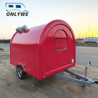 ONLYWE Petite remorque alimentaire mobile, mini camion de restauration entièrement équipé pour kebab et barbecue, cuisine mobile, fourgon de restauration de rue, remorque de concession