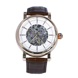 Reloj mecánico de alta gama personalizado para hombre, función luminosa, nuevo reloj de pulsera analógico resistente al agua para negocios, diseño de esqueleto de cuero Simple - Product Image 3