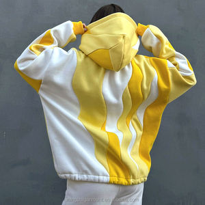 Sudadera con capucha reversible de lujo para mujer, de fabricantes de color, personalizada, de algodón orgánico grueso, oversize, con cremallera completa - Product Image 2