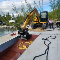 Plateforme flottante pour excavatrice, plateforme de travail aquatique modulaire pour la construction en zone fluviale et marécageuse
