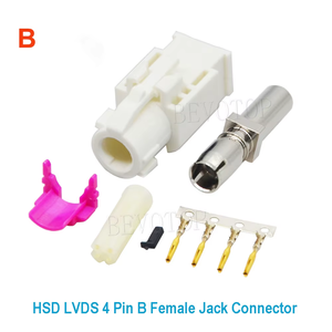 Conector HSD de 4 Pines, Código A/B/C/D/E/F/G/H/J/K/L/Z, Conector Recto Hembra para Crimpado, Cable LVDS <span class=keywords><strong>DACAR</strong></span> 535 para Vehículo, 50 OHM DC-4GHz - Product Image 3