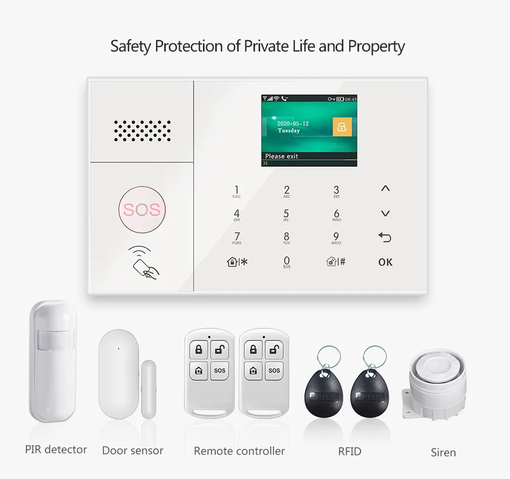 PGST-sistema de alarma para el hogar, Kit de seguridad para el hogar, aplicación Tuya Smart Home Life, WiFi, GSM