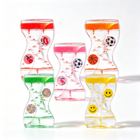 Minuteur à mouvement liquide en spirale colorée, autocollant de dessin animé, sablier à gouttes d'huile, jouet sensoriel anti-stress, décoration de bureau