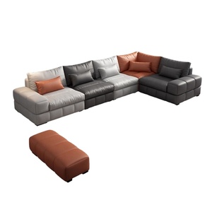 Juego de Sofás Seccionales Modernos de Tela, <span class=keywords><strong>Sofá</strong></span> Esquinero Económico, Muebles para Sala de Estar con Reposapiés - Product Image 5