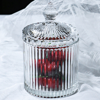Boîte de rangement en verre transparente vide, classique, ronde et haute, avec couvercle, idéale pour la maison, les cadeaux ou les affaires – Pot à bonbons en verre très prisé