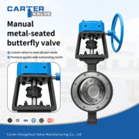 Válvula de mariposa manual sentada WCB A105 304 CF8 con conexión tipo wafer, brida RF, triple offset, volante manual, para agua, vapor, gas, PN100 ANSI900 OEM