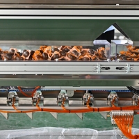 Machine d'alimentation automatique à cuisson lente et tri centrifuge pour ligne de production de nouilles instantanées, 120-240 pièces/min, en acier inoxydable SUS304 de qualité alimentaire, précision de 99%