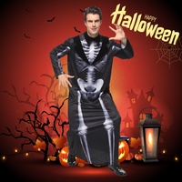Pyjama squelette d'Halloween pour hommes Costume squelette Pyjama pour adultes Fêtes à thème d'Halloween