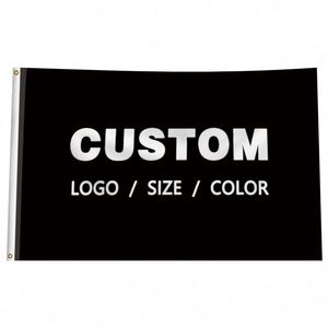 Factory Wholesale 100% Polyester Good Quality Black Custom Flags <b>Banners</b> - Product Image 1