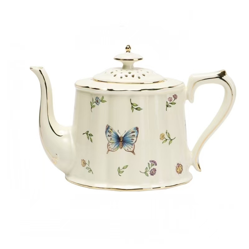 Cafetière Papillon Blanc Crème