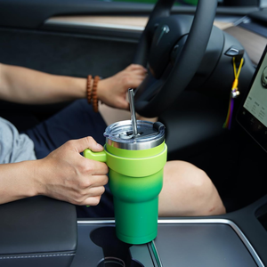 แก้วน้ำเก็บความร้อนขนาด 40 ออนซ์ พร้อมหูจับ ฝาปิด และหลอดดูด ทำจากสแตนเลส เหมาะสำหรับเดินทาง ใส่กาแฟได้ - Product Image 6