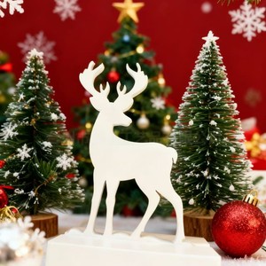 Figurine de renne de Noël en bois de peuplier, décoration intérieure, cadeau pour la maison QW-25596 - Product Image 1