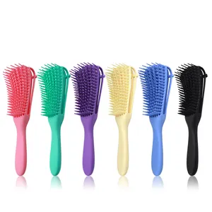 PrivateラベルOctopus Shape Hair Styling Eight爪Massage Comb Teeth Rubber Handle Vent Hairbrush Detangle Hair Brush