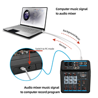 Console audio numérique professionnelle Biner U4 à 4 canaux pour enregistrement sur ordinateur et diffusion en direct