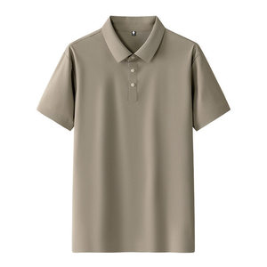 เสื้อโปโลแขนสั้นคอปกผ้าไนลอนสีทึบแห้งเร็ว สีน้ำเงินเข้ม สำหรับใส่ทุกวัน - Product Image 4