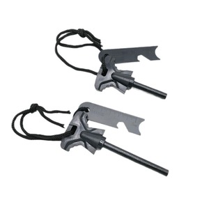 Magnesium Alloy Fire Starter Kit <b>Small</b> And Large Size Outdoor Survival <b>Tool</b> With Rope Handle - Product Image 2