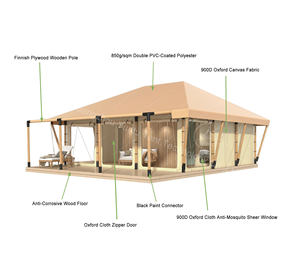 Tienda Safari de lujo impermeable para 1-4 personas al aire libre con baño para acampar en el desierto que parecen casas - Product Image 3