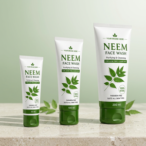 Gel Limpiador Facial Purificante de Neem 100% Natural Sin Parabenos 200ml Niños Adultos (Excepto Recién Nacidos) Acné Piel Luminosa - Product Image 1