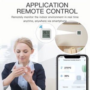 Termómetro Inteligente Tuya TH04 BLE 5.0 OLED Compatible con Alexa y Control por Voz de Google, Sensor de Temperatura y Humedad para Hogar y Hotel, con Batería - Product Image 2