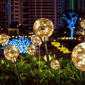 Luces LED en el suelo con clasificación IP44 con <span class=keywords><strong>bola</strong></span> de alambre de cobre impermeable Luces brillantes de caña al aire libre con energía <span class=keywords><strong>solar</strong></span> - Product Image 4