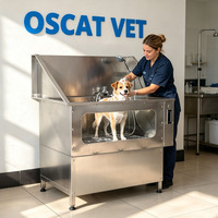 Baignoire de toilettage pour animaux OSCAT en acier inoxydable, bain à bulles chauffant SPA, équipement vétérinaire, bain pour chats, chiens, salon de toilettage pour animaux