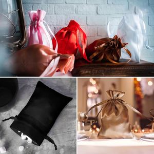 Wholesale Candy Jewelry Dice Collection Wedding Gift Baby Shower Decoration White Satin <b>Drawstring</b> Bags - Product Image 5