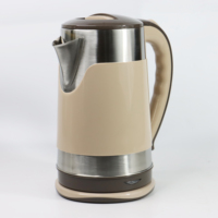 Bouilloire électrique sans fil en acier inoxydable à double paroi, chauffe-eau avec arrêt automatique, anti-brûlure, pour la maison et l'hôtel