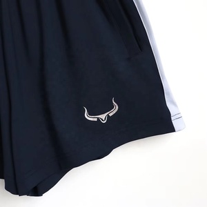 Nouveau design, logo personnalisé, <span class=keywords><strong>short</strong></span> décontracté d'été pour homme, motif western rodeo, blocs de couleur bleu marine et <span class=keywords><strong>blanc</strong></span>, taille élastique, idéal pour la gym et le sport. - Product Image 4