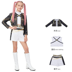 Disfraz de Cosplay de <span class=keywords><strong>Anime</strong></span> Kpop Demon Hunter para Niñas, Conjuntos de <span class=keywords><strong>Ropa</strong></span> Estilo Niña, <span class=keywords><strong>Ropa</strong></span> para Actuaciones Escénicas Infantiles - Product Image 6