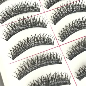 10 pares de cílios cruzados naturais maquiagem nude extensões de cílios falsos tecidos à mão ferramenta de maquiagem de cílios falsos
