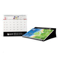 Calendrier de bureau avec logo personnalisé Calendrier de table à rabat avec support pour soins personnels 365 jours spirale mensuelle non datée