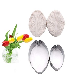 AK Gumpaste Tulip Veiner and Cutters Set Veining Mold Sugarpaste Flower <strong>Craft</strong> Making <strong>Tool</strong> A350&amp;VM093 Cake Decoration Silicone - Product Image 1