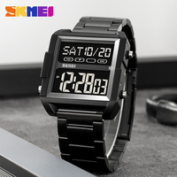 Jam Tangan Pria SKMEI 2299 30M Tahan Air, Tali Baja, Casing PC, Layar Digital, Gaya Dewasa