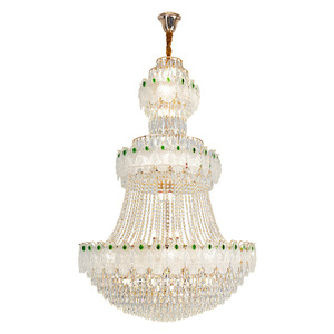 Lámpara de araña de cristal para escalera, forma alargada, fuente de luz LED, base de bombilla E27, para sala de estar, pasillo, decoración del hogar - Product Image 4