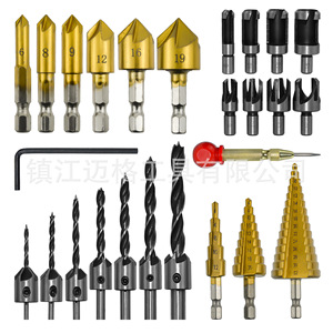 <b>Drill</b> <b>Bit</b> Set 26Pc Chamfering Plug Forstner Woodworking <b>Bits</b> For Home Improvement - Product Image 2
