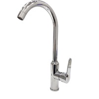 Robinet de cuisine en acier inoxydable de conception moderne, surélevé, tête chauve, puissant, flexible, eau chaude et froide, valve céramique rotative