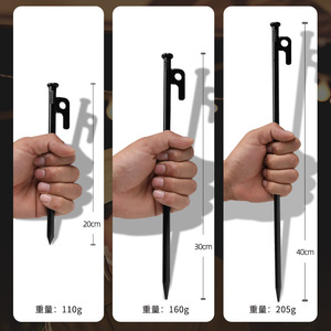 Estacas para tienda de campaña Camnal de 20/30/40 cm, material de aleación de alta resistencia para camping, lona, líneas de sujeción a prueba de viento - Product Image 5