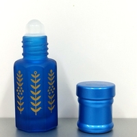 Vente en gros économique de flacons échantillons de parfum et d'huile Attar octogonaux en verre cristal, 3ml, 6ml, 12ml, bleus, avec logo personnalisé