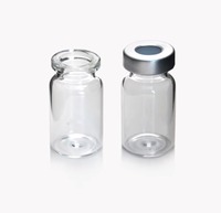 Flacon en verre vide pour autosampler de laboratoire, plusieurs tailles, avec bouchons en plastique et aluminium en option