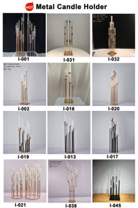 Candelabro a 8 Bracci in Metallo Dorato, Portacandele Alto per Matrimoni, Centrotavola per Decorazioni di Feste ed Eventi - Product Image 5